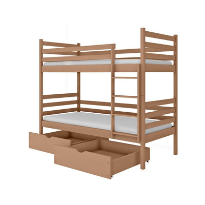 Landis Single (3') Solid Wood Drawers Bed Frame with Mattress