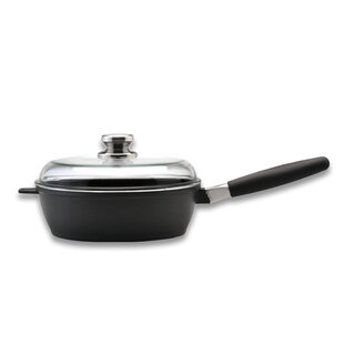 Berghoff Belly Shape 18/10 Stainless Steel 9.5 inches Deep Skillet 3.2qt,  Metal Lids, Fast, Evenly Heat, Induction Cooktop Ready