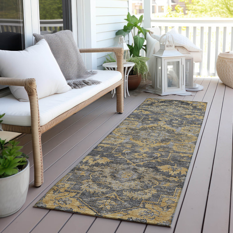 Ceajay Flatweave Washable Oriental Indoor / Outdoor Rug, Runner 2'3" x 7'6"
