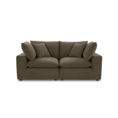Hadleigh Chocolate Brown Performance Velvet Modular Loveseat