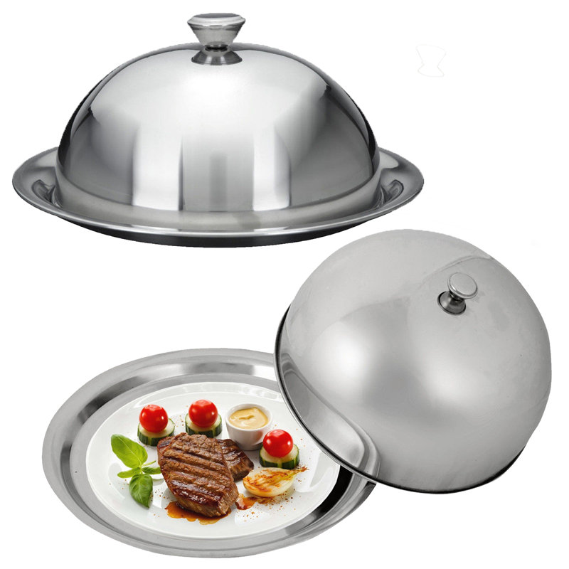 Rosdorf Park Jazlyn Stainless Steel Platter, 31cm H x 31cm W x 15cm D