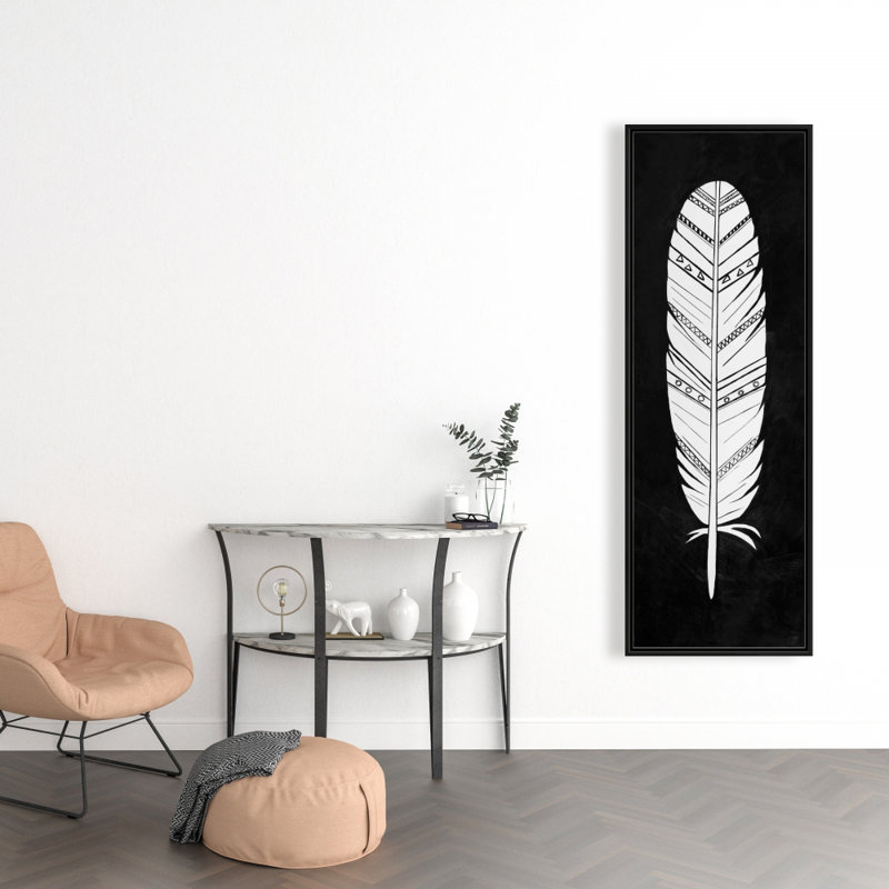 Toile bohémienne | Décor de plumes amérindiennes, H 49,25 po x l 17,25 po