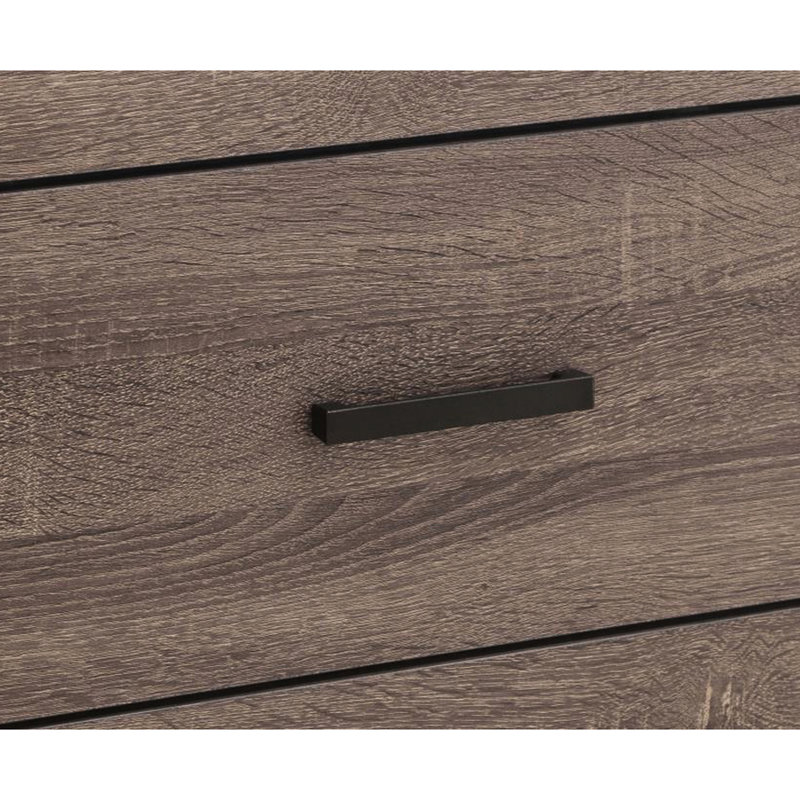 Table de chevet 2 tiroirs de style chêne avec 2 tablettes brun foncé élégantes et spacieuses