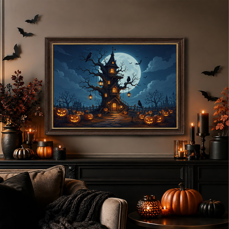 Art mural sur toile Haunted Treehouse, H 12 po x l 18 po