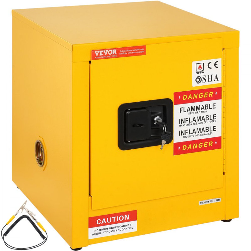 Flammable Cabinet 16.9" x 16.9" x 18.2", Galvanized Steel Safety Cabinet, Adjustable Shelf Flammable Storage Cabinet, for Commercial Industrial and Home Use