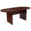 Ensemble de table de conférence ovale 5 pièces avec 4 fauteuils de direction côtelés LeatherSoft-1030295290