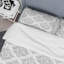 Ensemble de housse de couette en microfibre gris / blanc 3 pièces-1360811399