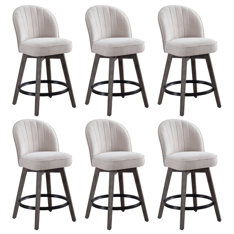 Swivel Counter Height Bar Stools, Dark Gray, 6