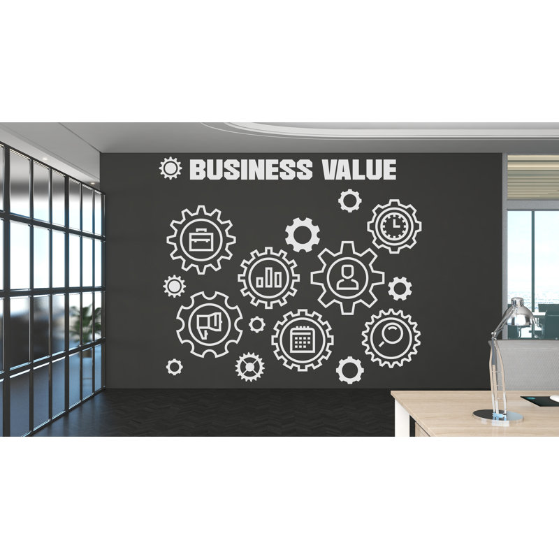 Décalcomanie murale Businnes Value, Metallic Gold, H 25 po x l 22 po