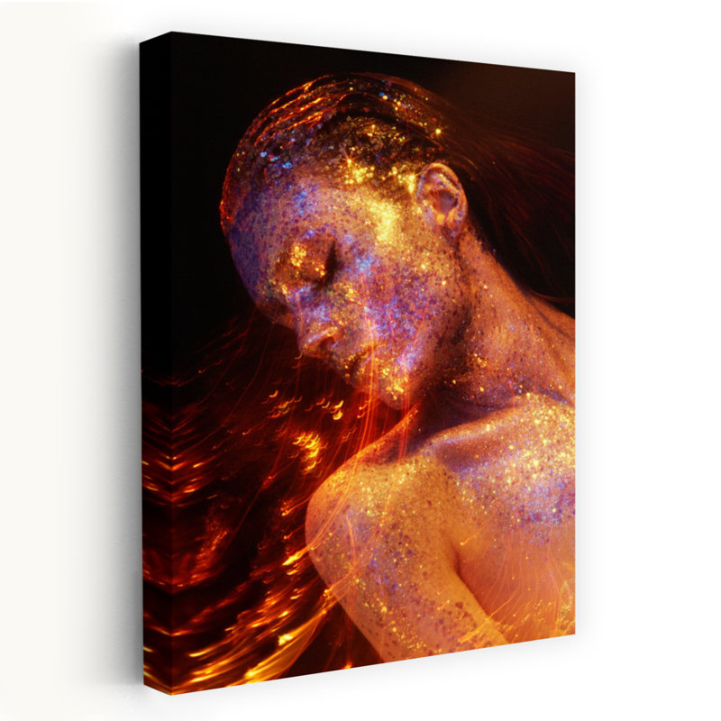 Art mural contemporain abstrait soleil, H 18 po x l 12 po