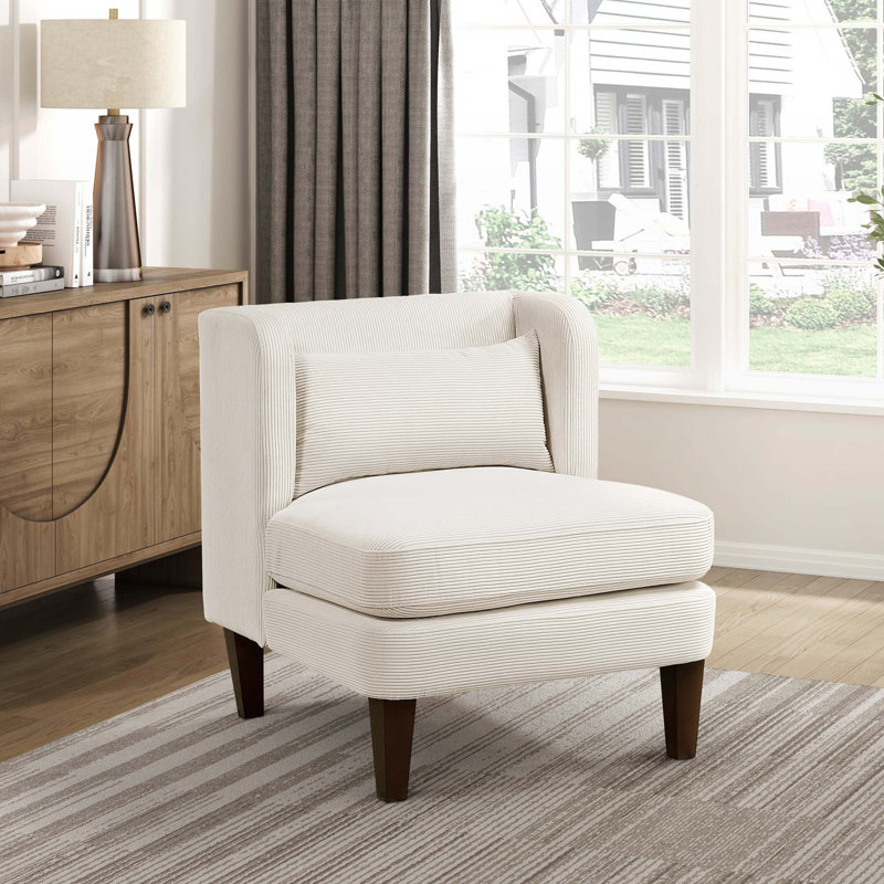 Coussin de siège en tissu velours côtelé Modern, Beige