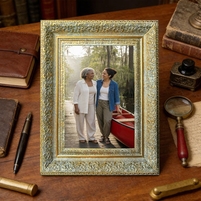 Cadre photo de table 1PC or antique 5 "x 7" pour présentation de photos de famille