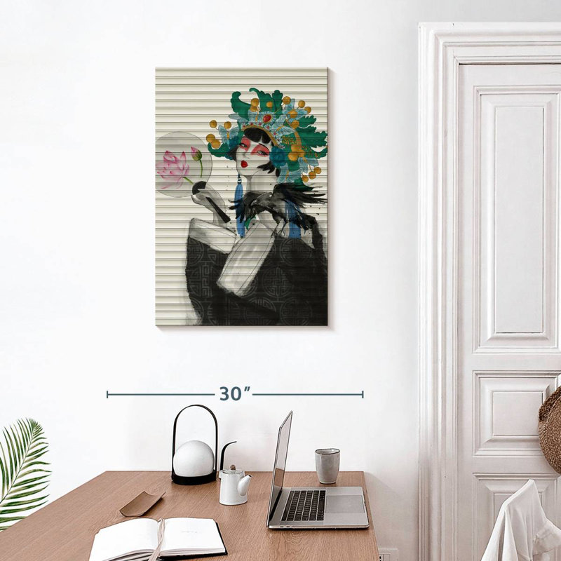 Portrait de femme japonaise Leisha, H 30 po x l 20 po