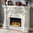 Adara Antique White Finish Fireplace