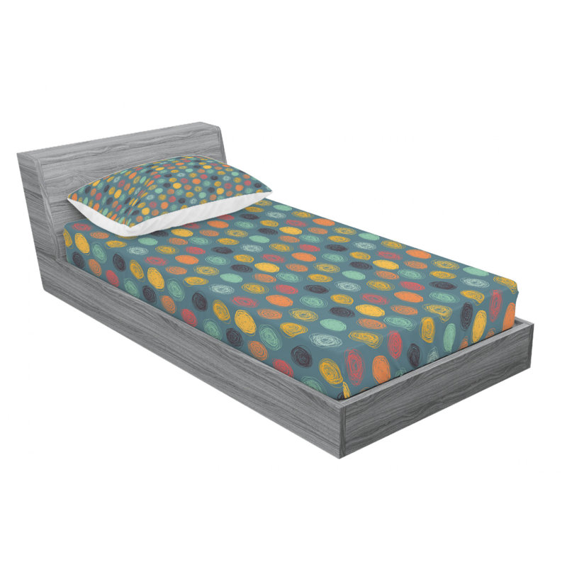 Microfiber Geometric Sheet Set, Twin Sheet Set with Fitted Sheet