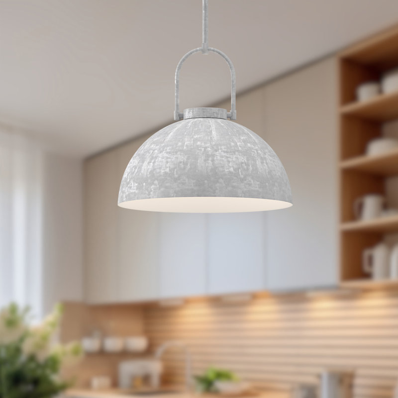 Luminaire suspendu en forme de dôme 1 lumière Nevada, Acier