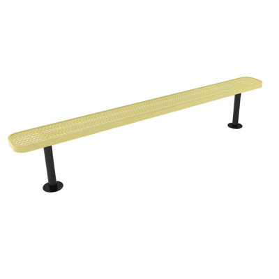 Banc, bleu clair texturé, extensible, 2,44 m, sans dossier, surface