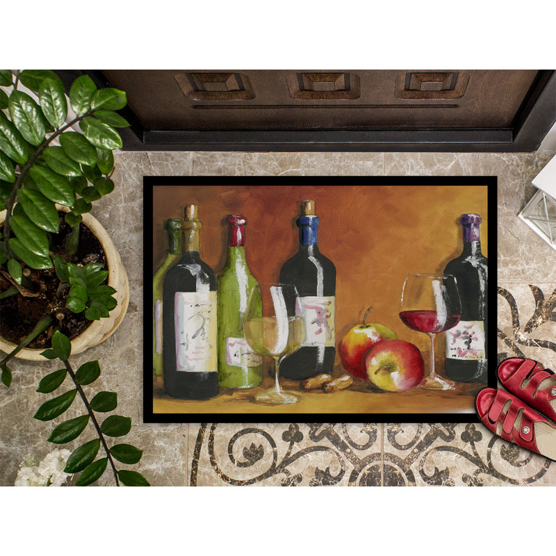 Paillasson d’extérieur antidérapant heacock Wine, Rectangle 2 pi x 3 pi