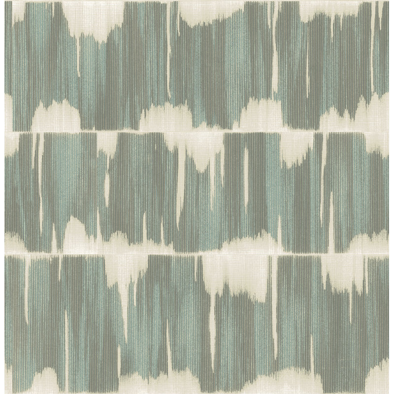 Aarush Shibori 33' L x 20.5" W Wallpaper Roll, Teal