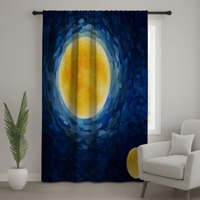Abstract Sun Window Curtains, Art Sheer & Blockout Curtains - 1 Panel