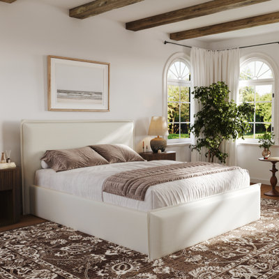 Pelham Boucle Hydraulic Lift Up Storage Upholstered Bed Frame