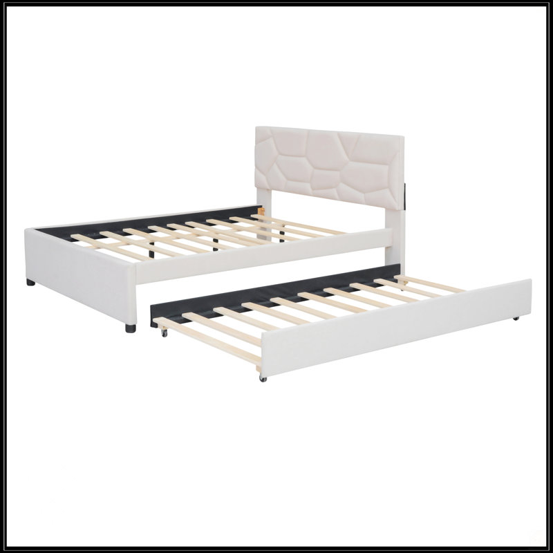 Lit plateforme double tapissier