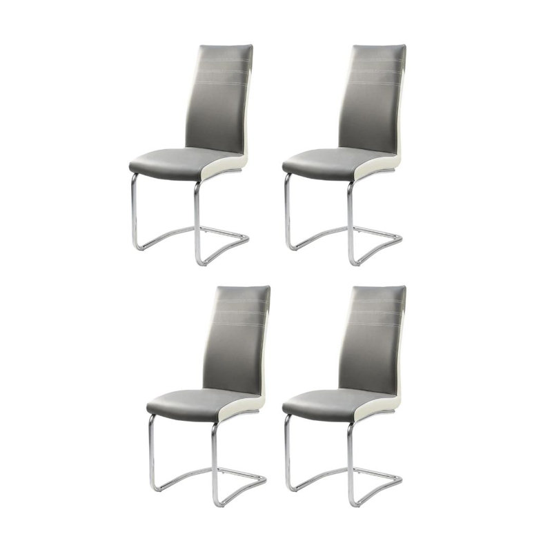 Chaise d'appoint en métal Hurteau (ensemble de 4), Noir