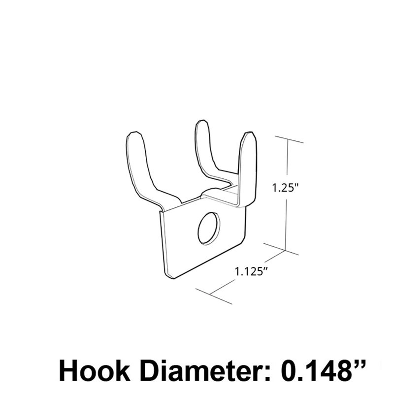 Metal Prong U-Hook, 20-Pack