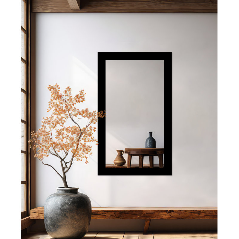 Miroir mural Maci Eileen, Noir lustré, 33 po x 58 po
