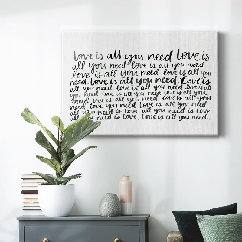 Écriture avec amour, toile tendue I-Gallery, H 12 po x l 18 po