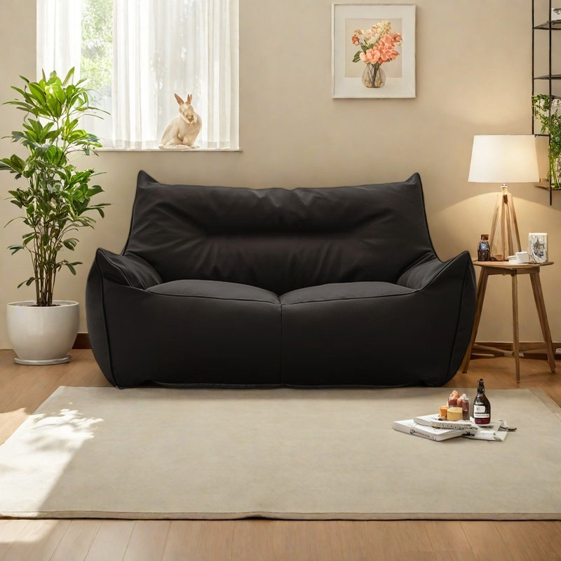 Canapé à billes rétro, H 25,59 po x l 55,11 po x P 35,43 po, Noir, noir, noir, noir
