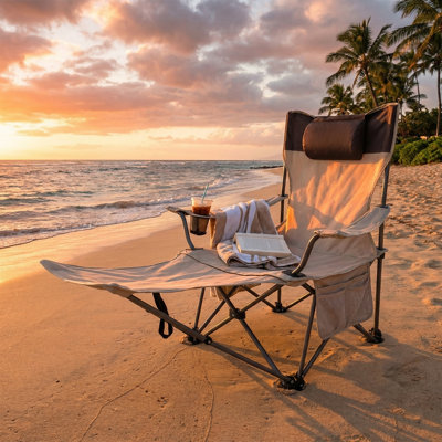 Chaise de camping inclinable et réglable Wayfair Basics l 20,9 po x P 44,9 po x H 35,4 po
