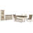 Bolanburg Dining Table 4 Chairs Bench Server and Display Cabinet