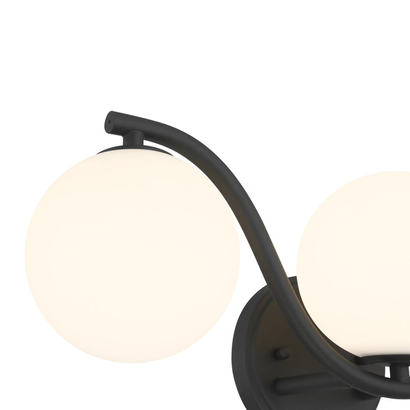 Éclairage pour meuble-lavabo Triple Globe Wave, Noir mat