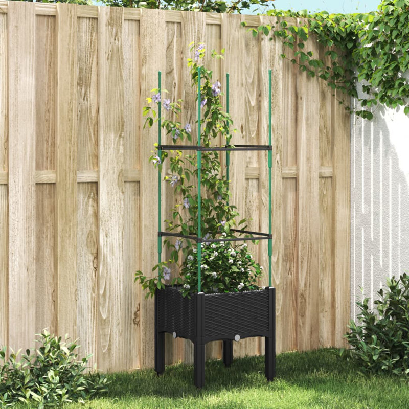 Orietto Elevated Planter, 142.5cm H x 40cm W x 40cm D, Black