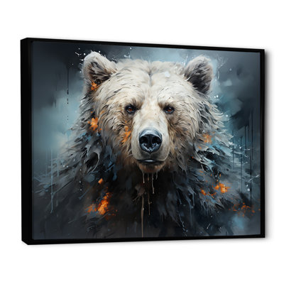 Minimalisme ours noir et blanc sur toile