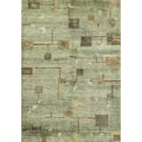 Hand-Knotted High-Quality Light Green and Gold Area Rug