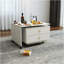 Table basse extensible avec rangement, table de salon réversible à 2 tiroirs et à 6 roulettes, blanc