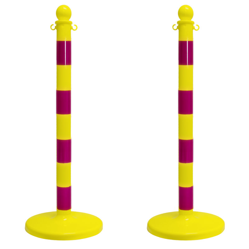 Poteau de poteaux à rayures, Jaune / magenta