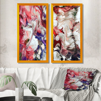 «Beautiful Mixed Abstract Fluid», ensemble de 2 peintures sur toiles
