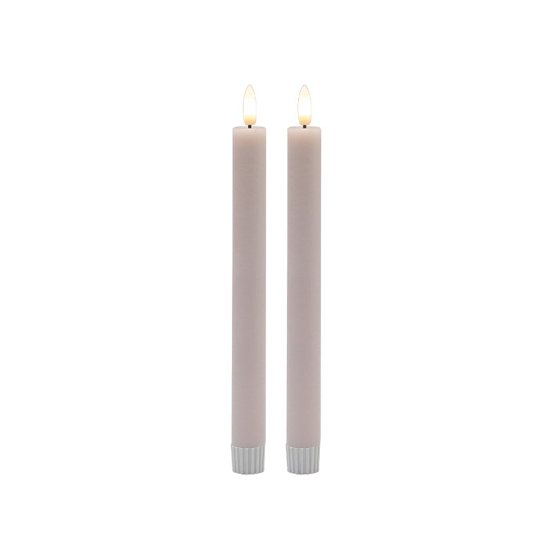 2 bougies coniques sans flamme Med, Rose