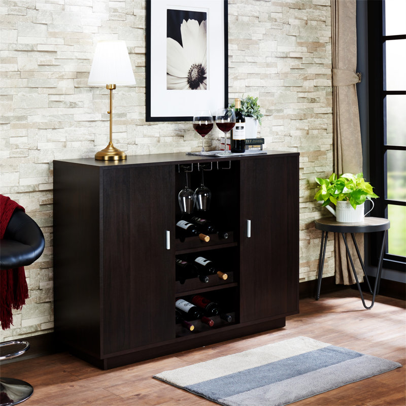 Chaz Server with Stemware Rack in Espresso,Dining cabinet,Buffet table,Credenza