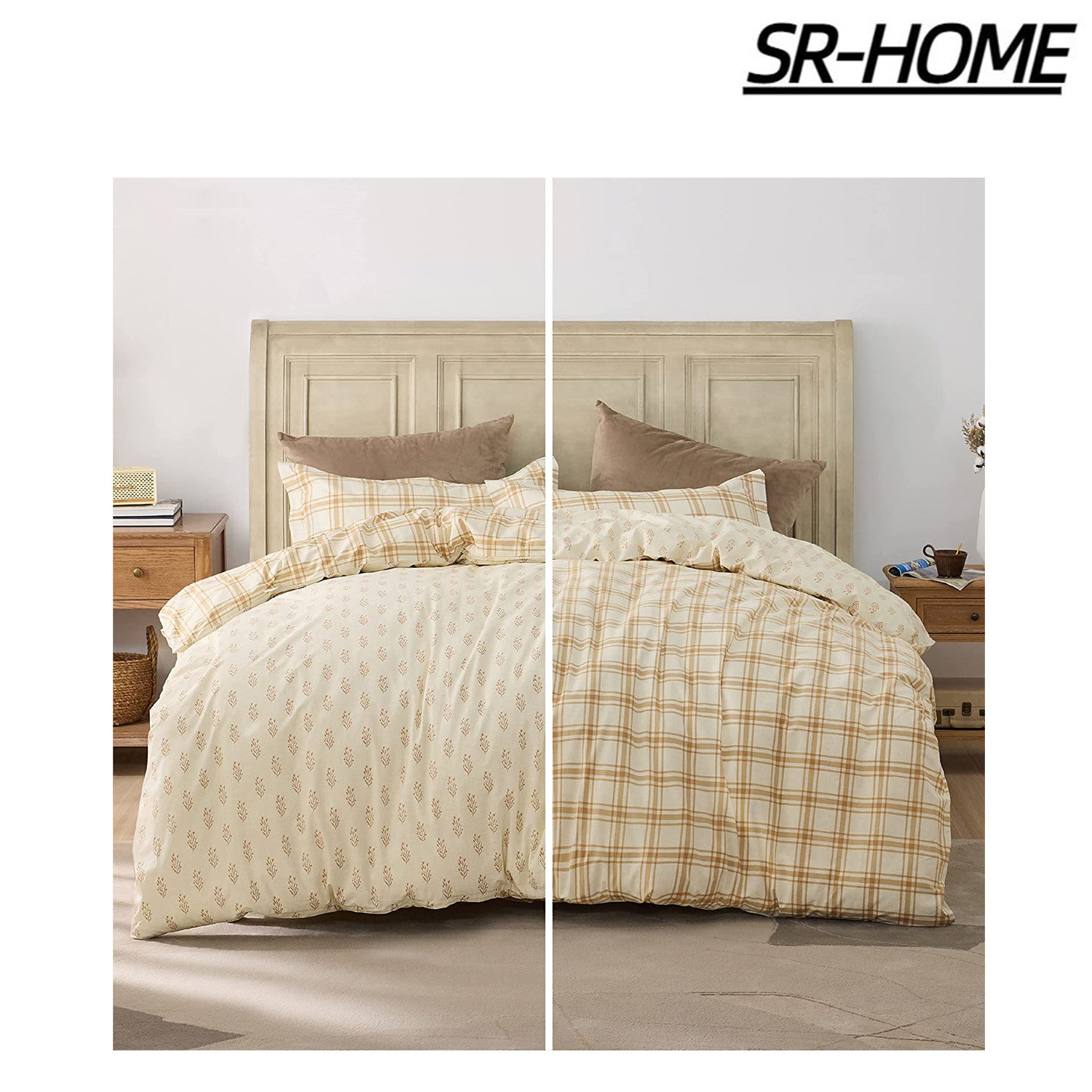 SR-HOME 100% Cotton Duvet Cover Set