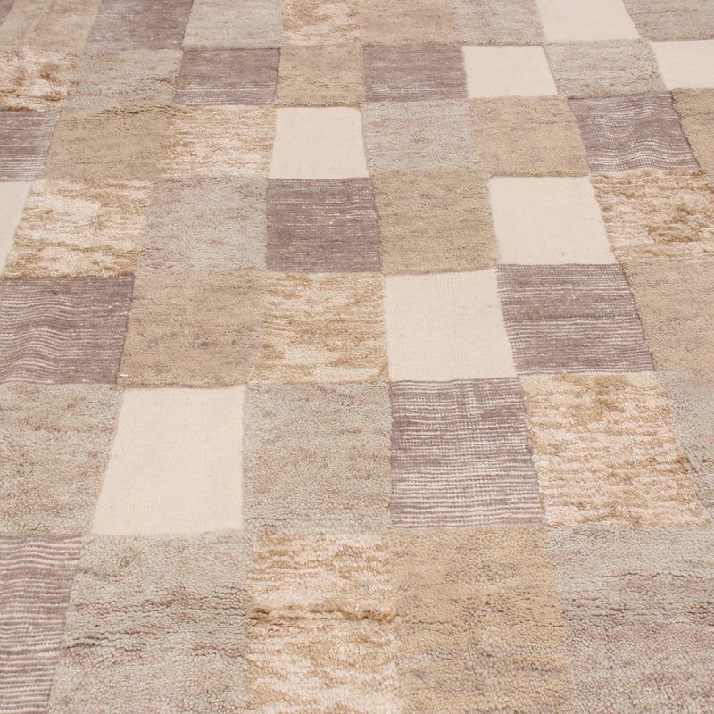 Rug & Kilim’S Scandinavian-Inspired Beige Brown And Gray Wool Pile Rug, Rectangle 14' x 20'