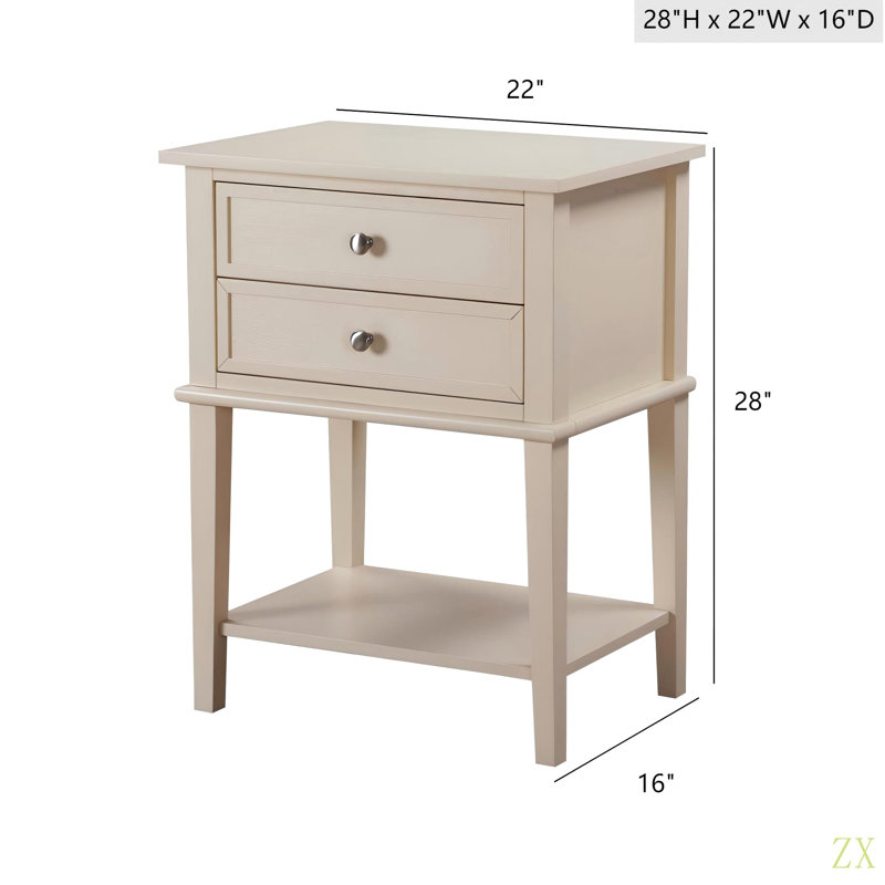 Table de chevet élégante et contemporaine, Beige