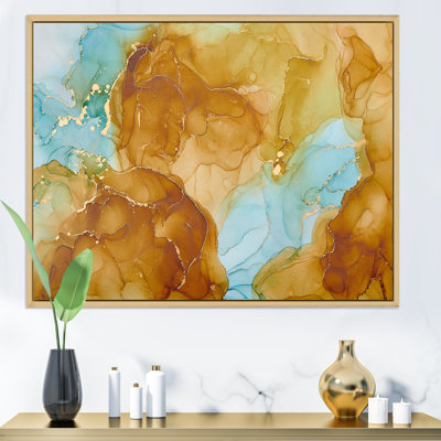 «Brown Luxury Abstract Fluid», peinture sur toile
