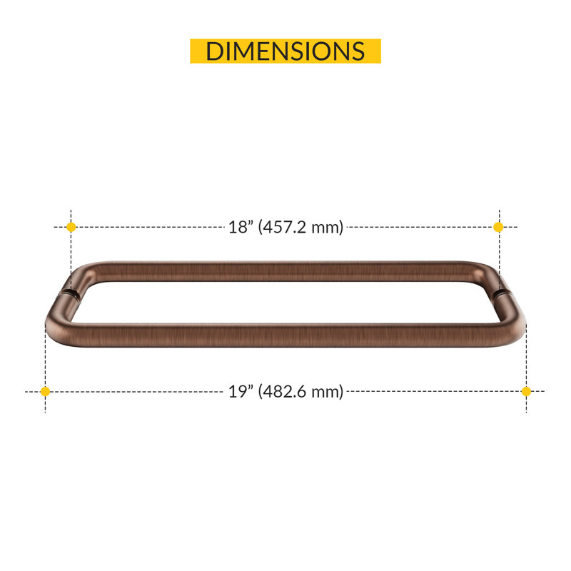 Porte-serviettes de douche tubulaire standard de 18 à 18 pouces Brixwell TB-18BTB-PVC