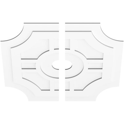 40"OD x 5"ID x 12"C x 1"P Haus Architectural Grade PVC Contemporary Ceiling Medallion, Two Piece