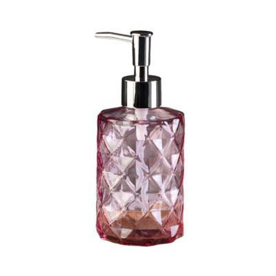 Water Bottle Rhombus Liquid Soap Bottle Colored Glass Press Type Soap Bottle Household Shampoo Shower Gel Dispensing Empty Bottle