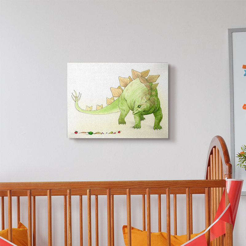 Ramsel, dinosaure et fruits, Toile tendue, H 16 po x l 20 po